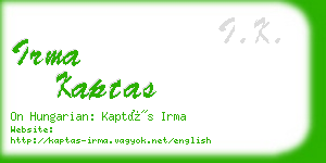 irma kaptas business card